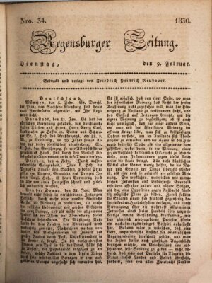 Regensburger Zeitung Dienstag 9. Februar 1830