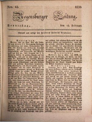 Regensburger Zeitung Donnerstag 18. Februar 1830