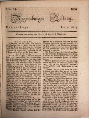 Regensburger Zeitung Donnerstag 4. März 1830