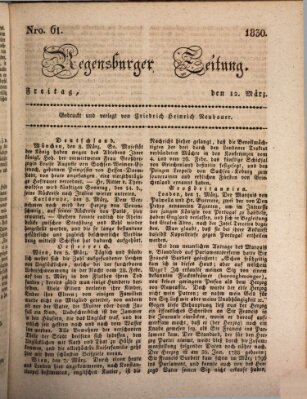 Regensburger Zeitung Freitag 12. März 1830