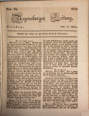 Regensburger Zeitung Dienstag 16. März 1830