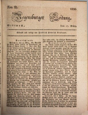 Regensburger Zeitung Mittwoch 17. März 1830