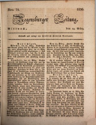 Regensburger Zeitung Mittwoch 24. März 1830