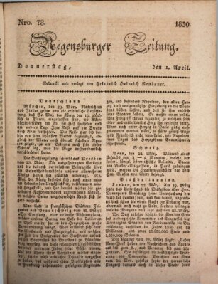 Regensburger Zeitung Donnerstag 1. April 1830