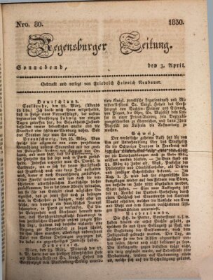 Regensburger Zeitung Samstag 3. April 1830