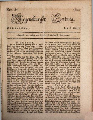 Regensburger Zeitung Donnerstag 8. April 1830