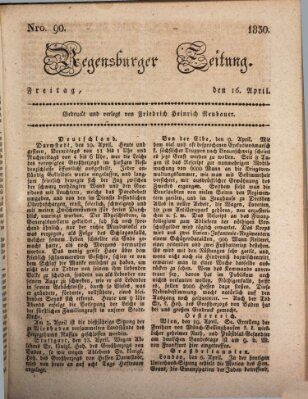 Regensburger Zeitung Freitag 16. April 1830