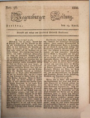 Regensburger Zeitung Freitag 23. April 1830