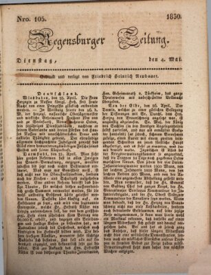 Regensburger Zeitung Dienstag 4. Mai 1830