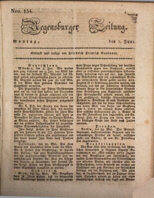 Regensburger Zeitung Montag 7. Juni 1830