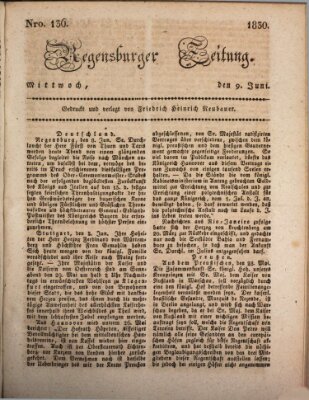 Regensburger Zeitung Mittwoch 9. Juni 1830