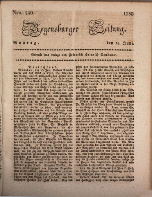 Regensburger Zeitung Montag 14. Juni 1830