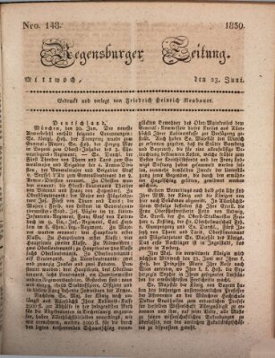 Regensburger Zeitung Mittwoch 23. Juni 1830