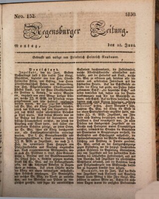 Regensburger Zeitung Montag 28. Juni 1830