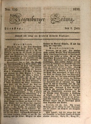 Regensburger Zeitung Dienstag 6. Juli 1830