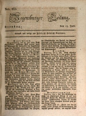 Regensburger Zeitung Dienstag 13. Juli 1830