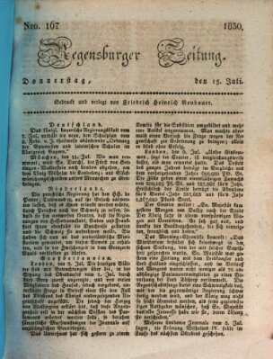 Regensburger Zeitung Donnerstag 15. Juli 1830