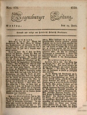 Regensburger Zeitung Montag 19. Juli 1830