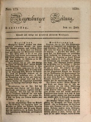 Regensburger Zeitung Donnerstag 22. Juli 1830