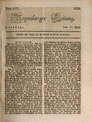 Regensburger Zeitung Dienstag 27. Juli 1830