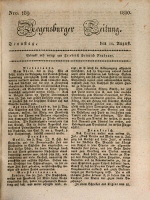 Regensburger Zeitung Dienstag 10. August 1830