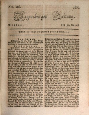 Regensburger Zeitung Montag 30. August 1830