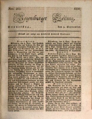 Regensburger Zeitung Donnerstag 9. September 1830