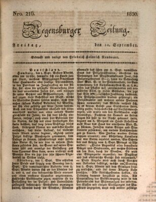 Regensburger Zeitung Freitag 10. September 1830