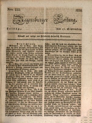 Regensburger Zeitung Freitag 17. September 1830