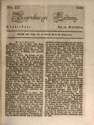 Regensburger Zeitung Donnerstag 23. September 1830