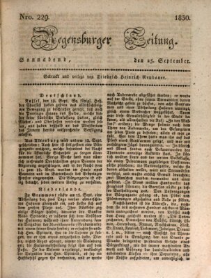 Regensburger Zeitung Samstag 25. September 1830