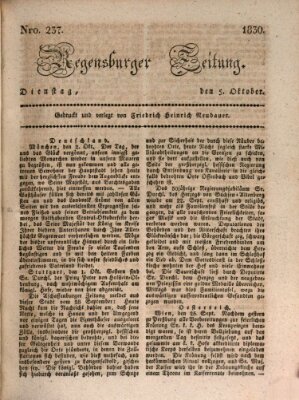 Regensburger Zeitung Dienstag 5. Oktober 1830