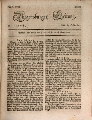 Regensburger Zeitung Mittwoch 6. Oktober 1830