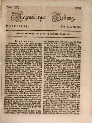 Regensburger Zeitung Donnerstag 7. Oktober 1830