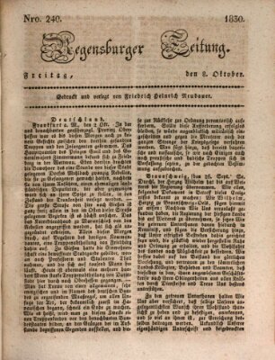 Regensburger Zeitung Freitag 8. Oktober 1830