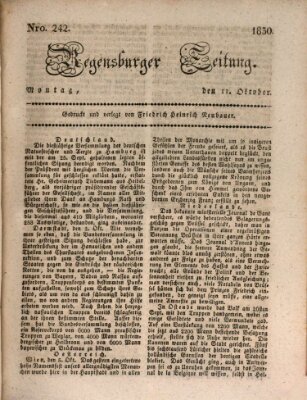 Regensburger Zeitung Montag 11. Oktober 1830