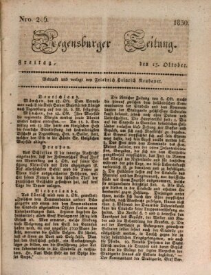 Regensburger Zeitung Freitag 15. Oktober 1830
