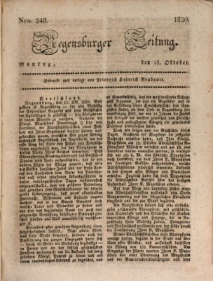 Regensburger Zeitung Montag 18. Oktober 1830