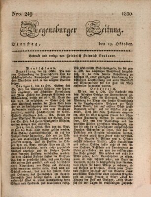 Regensburger Zeitung Dienstag 19. Oktober 1830