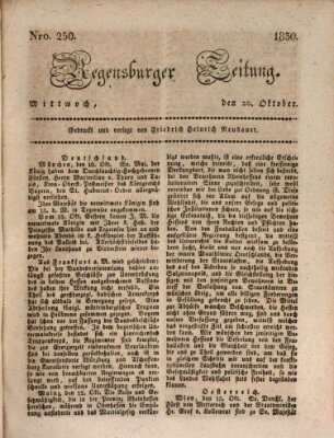 Regensburger Zeitung Mittwoch 20. Oktober 1830