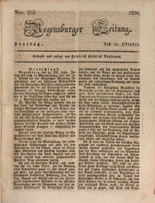 Regensburger Zeitung Freitag 22. Oktober 1830