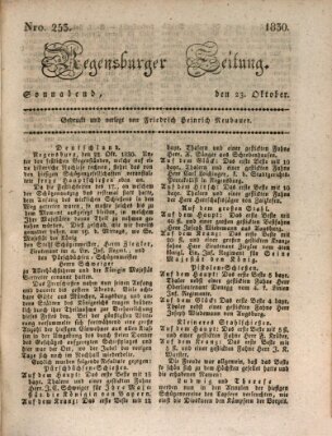 Regensburger Zeitung Samstag 23. Oktober 1830