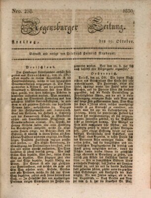 Regensburger Zeitung Freitag 29. Oktober 1830