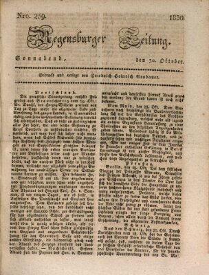 Regensburger Zeitung Samstag 30. Oktober 1830