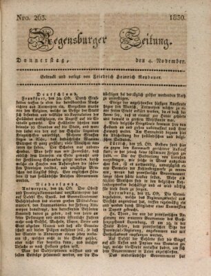 Regensburger Zeitung Donnerstag 4. November 1830