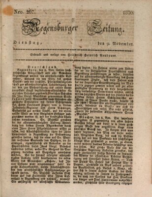 Regensburger Zeitung Dienstag 9. November 1830