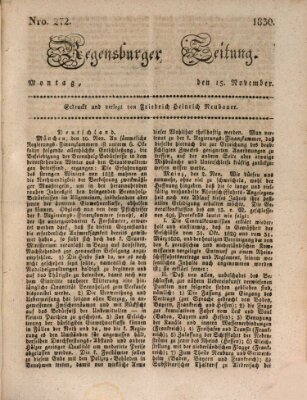 Regensburger Zeitung Montag 15. November 1830