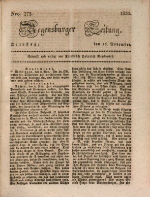 Regensburger Zeitung Dienstag 16. November 1830