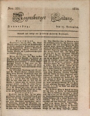 Regensburger Zeitung Donnerstag 25. November 1830