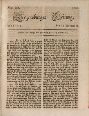 Regensburger Zeitung Montag 29. November 1830